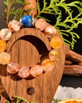 Wealth & Creativity Bracelet: Lapis Lazuli & Rutilated Quartz for Abundance | Wu Xing Energy