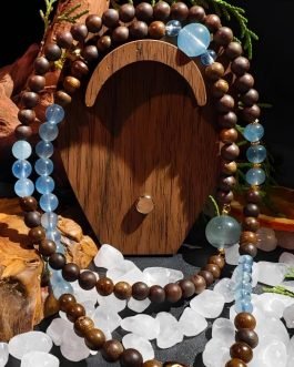 Mental Flow Necklace: Fluorite & Aquamarine for Clarity & Courage | Heart Mirror