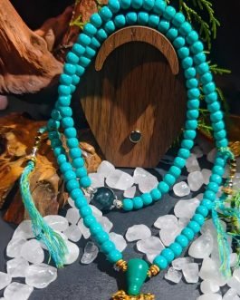 Prophetic Insight Necklace: Linarite & Blue Tiger‘s Eye for Alchemical Communication | Third Eye Gateway