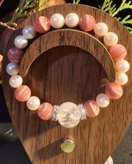 Emotional Alchemy Bracelet: Pearl, Snow Quartz & Rhodonite | Heart Sanctum