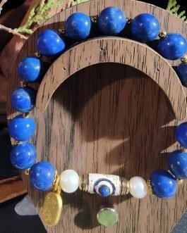 Sovereign Calm Bracelet: Lapis Lazuli & Pearl | Qilin‘s Insight
