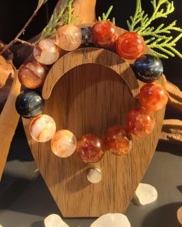 Strategic Manifestation Bracelet: Blue Tiger‘s Eye, Snowflake Obsidian & Aventurine | Inner Forge