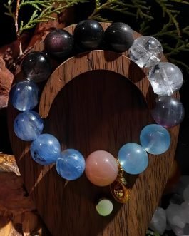 Dreamwork & Intuition Bracelet: Skeletal Moonstone & Black Obsidian for Night Guidance | Celestial Navigator