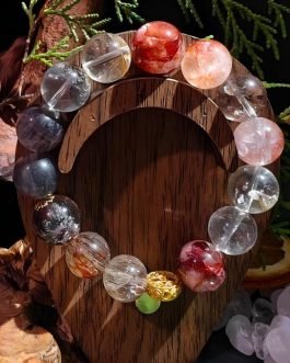 Soul Evolution Bracelet: Rainbow Obsidian & Super Seven for Vital Growth | Phoenix Transformation